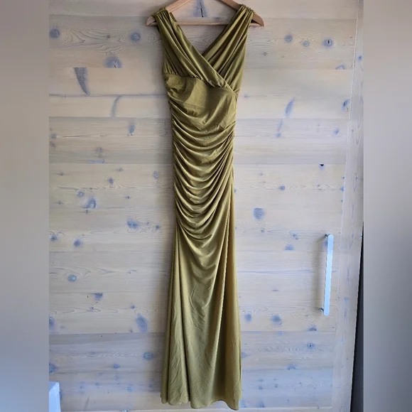 NWT Ronny Kobo Rouched Sophia Maxi Dress in Willow size XS - Picture 3 of 9